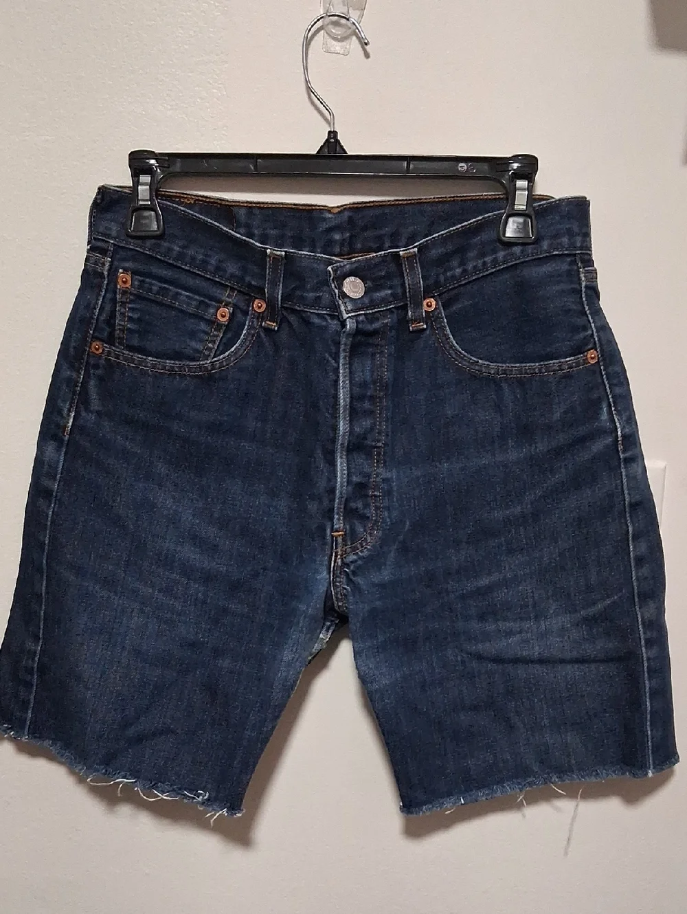 Levis Unisex Dark Blue Denim Shorts - Classic Cut